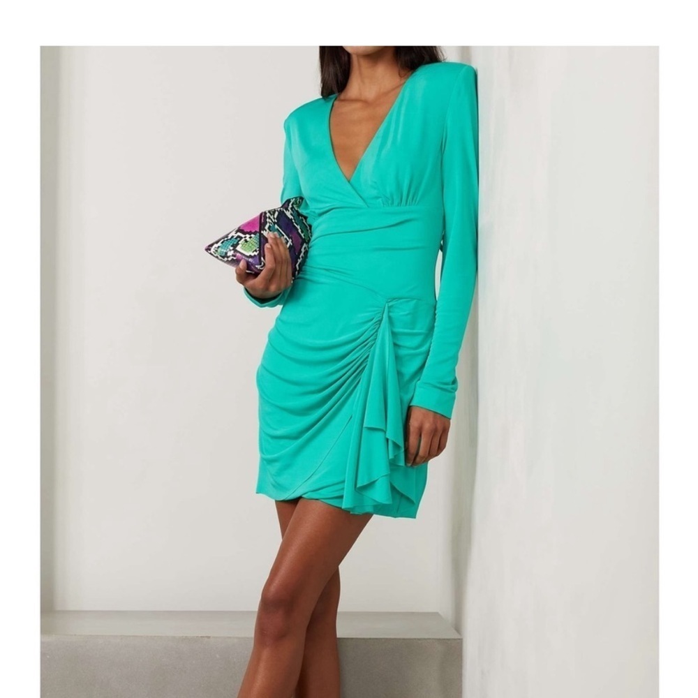 Rebecca Vallance Riccardo black draped mini dress